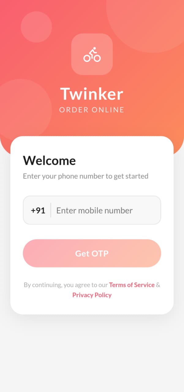 Twinker App Screen 1