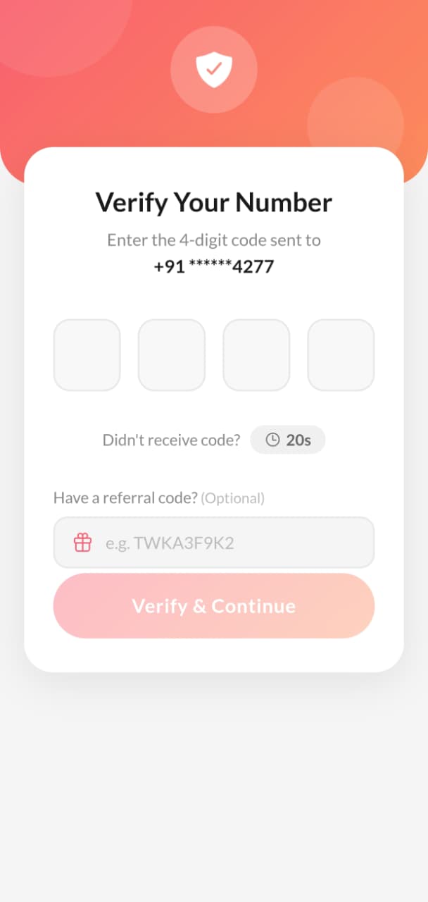 Twinker App Screen 2
